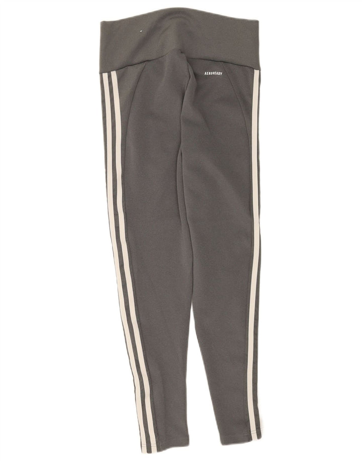 Damskie legginsy Adidas Aeroready Crop UK 12/14 Średni szary poliester