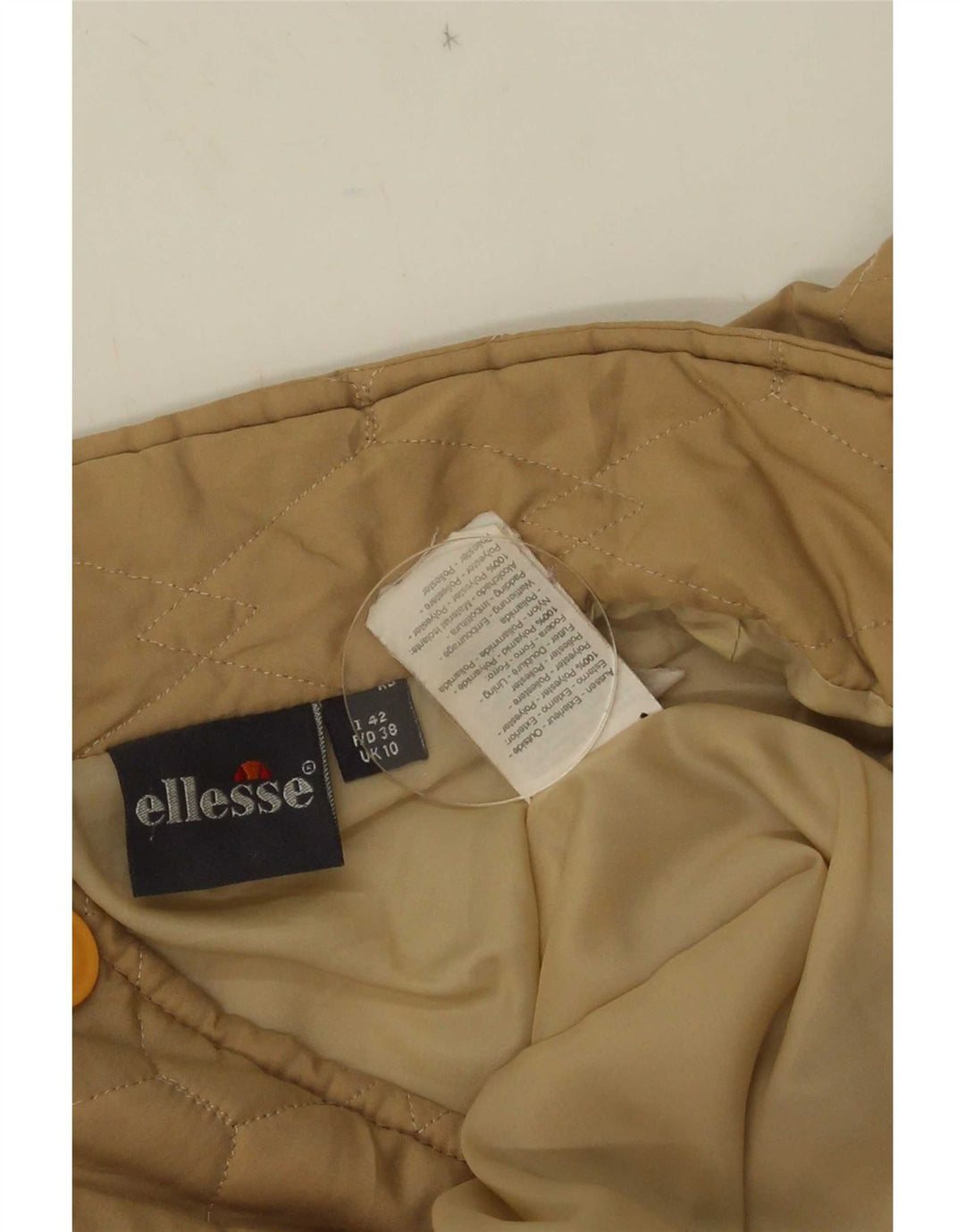 Damska pikowana kurtka oversize Ellesse UK 10 Small Beżowy poliester