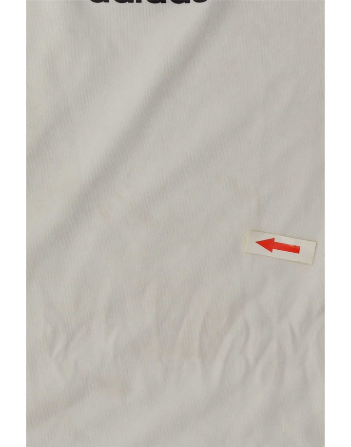 Męska koszulka Adidas Aeroready Top, mała, biała, z blokami kolorów, poliestrowa