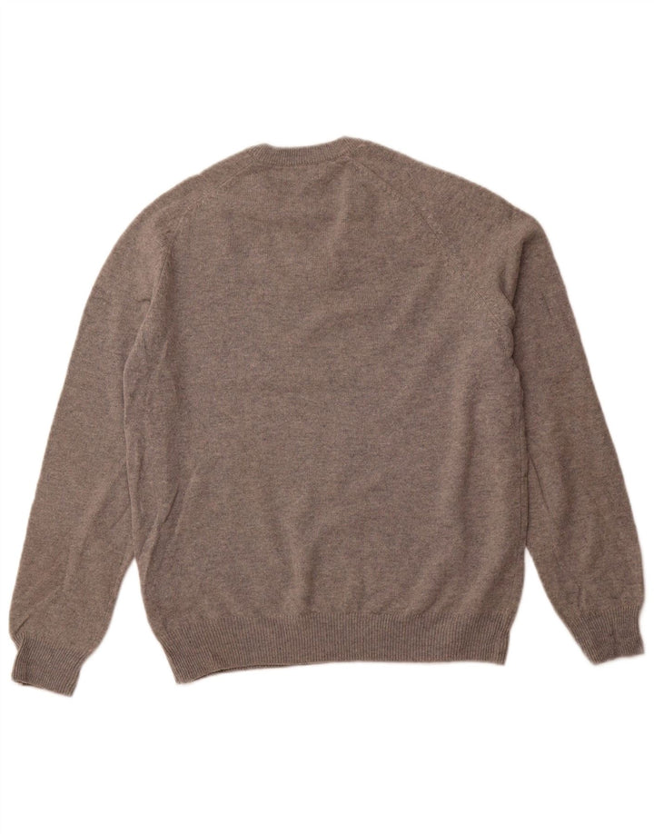 Męski sweter MARKS & SPENCER Blue Harbor z dekoltem w kształcie litery V, średnioszary