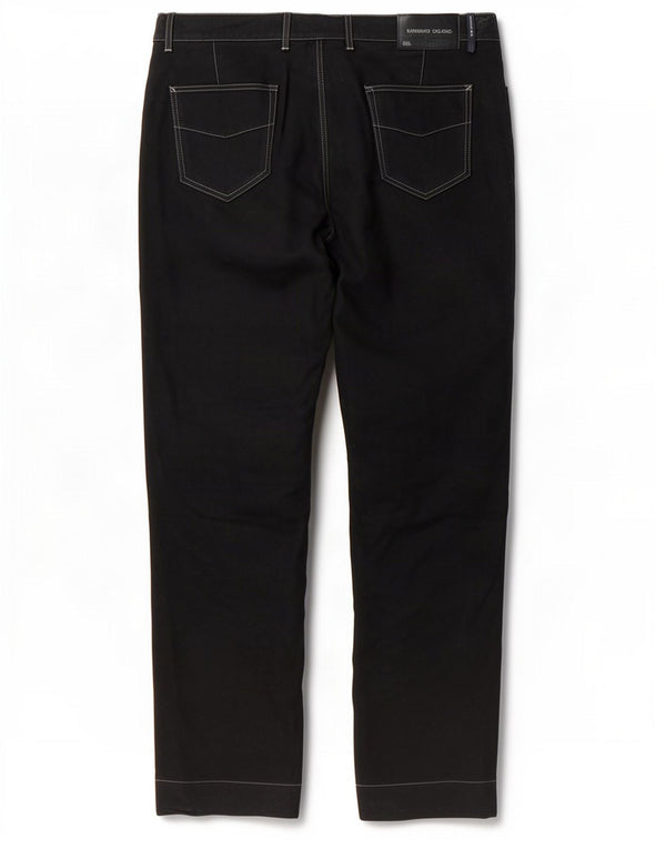 Męskie proste spodnie chino Trussardi IT 52 XL W36 L34 Czarna bawełna