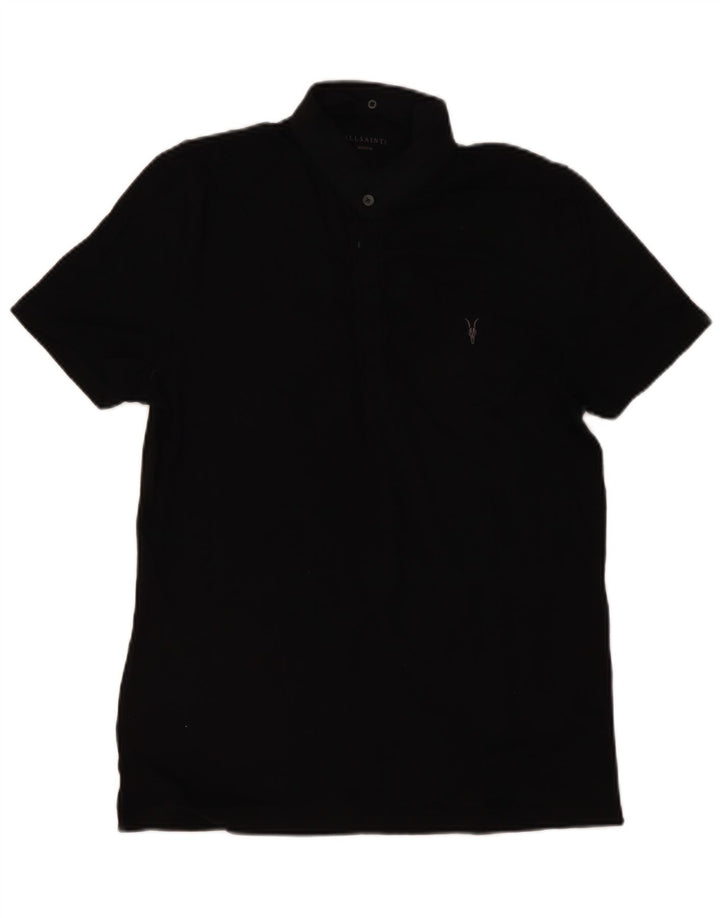 Męska koszulka polo ALL SAINTS, średnia czarna, bawełniana