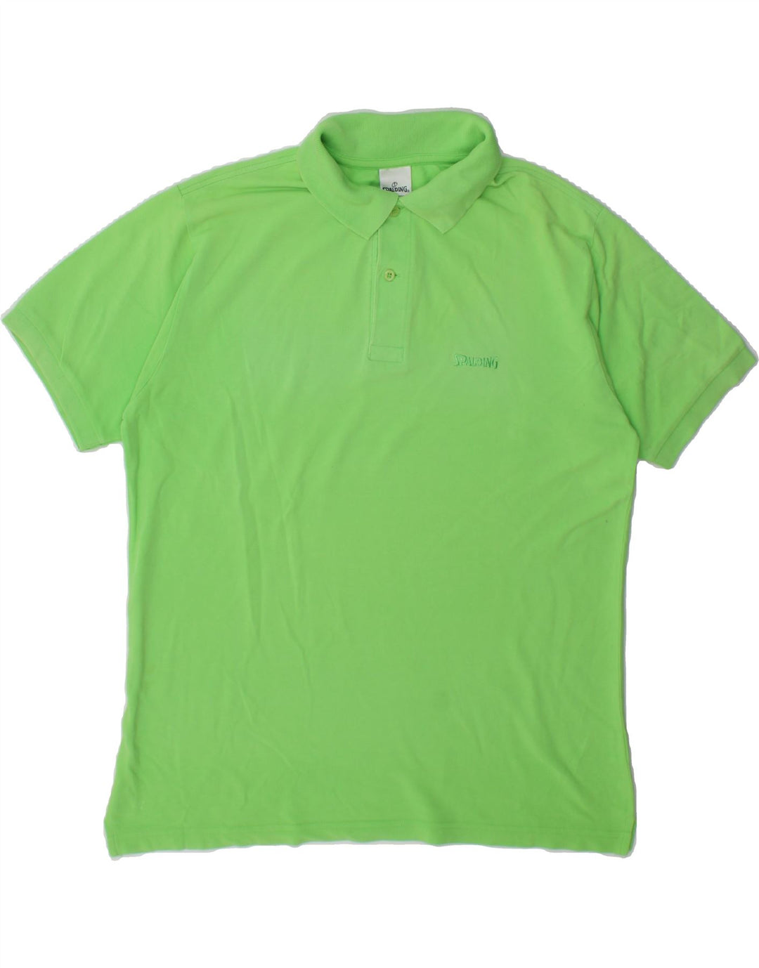 SPALDING Mens Polo Shirt Large Green Cotton Vintage Spalding and Second-Hand Spalding from Messina Hembry 