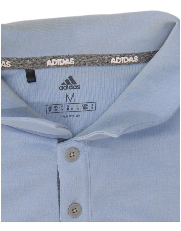 ADIDAS Mens Polo Shirt Medium Blue Colourblock Polyester