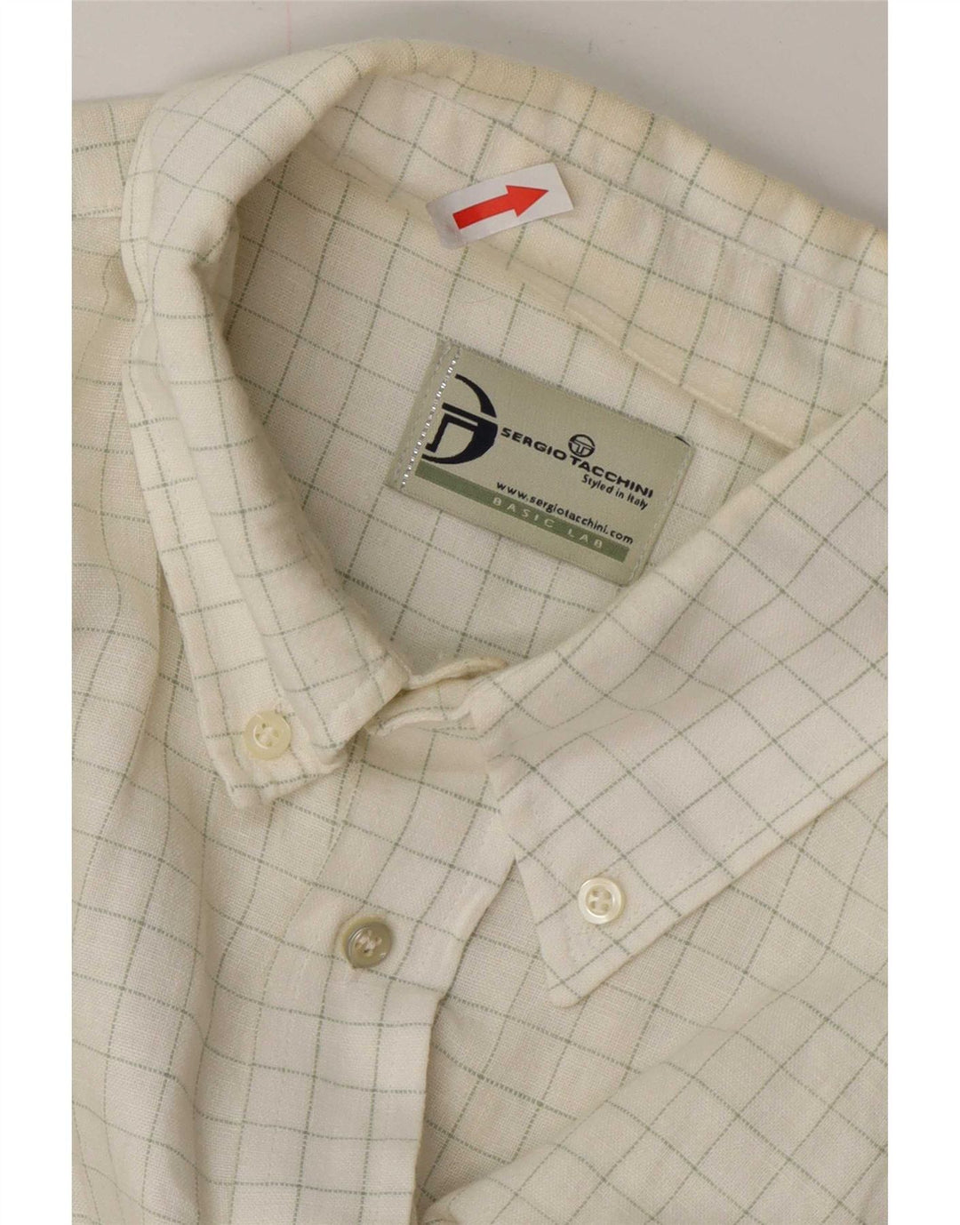 Koszula męska Sergio Tacchini XL, lniana w białą kratkę