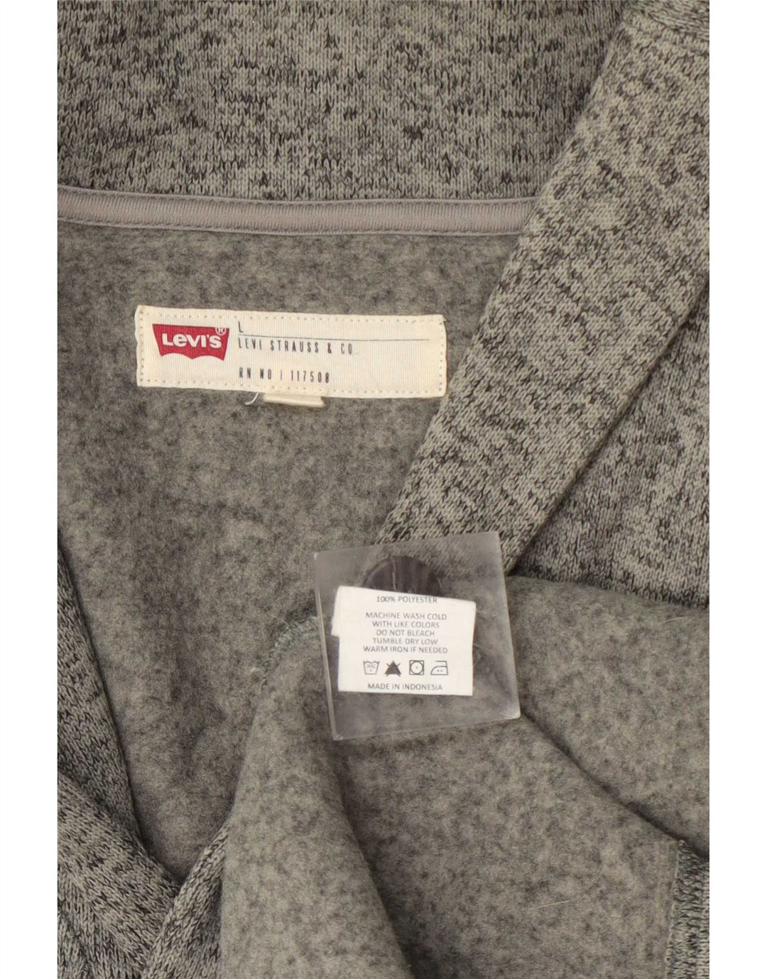 Męski sweter rozpinany Levi's, duży, szary, nakrapiany poliester