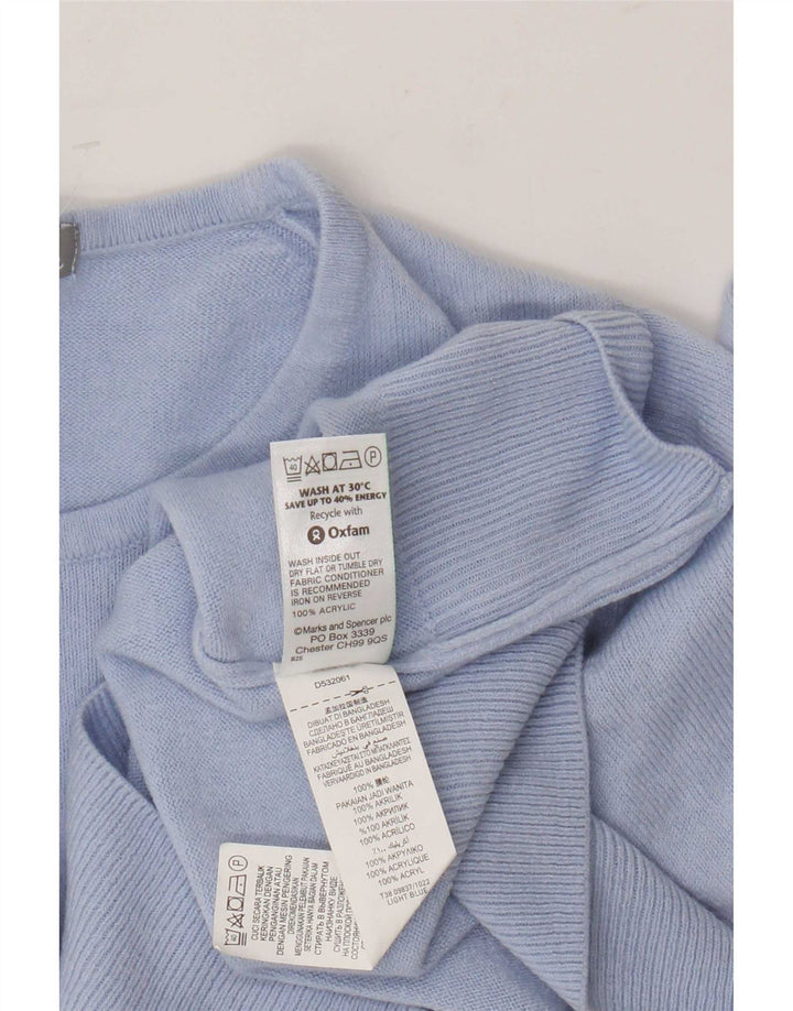 Marks & Spencer Damski sweter z okrągłym dekoltem UK 8, mały, niebieski akryl
