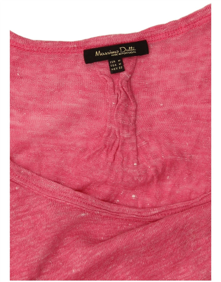 T-shirt damski Massimo Dutti Top UK 14 Średni różowy nakrapiany