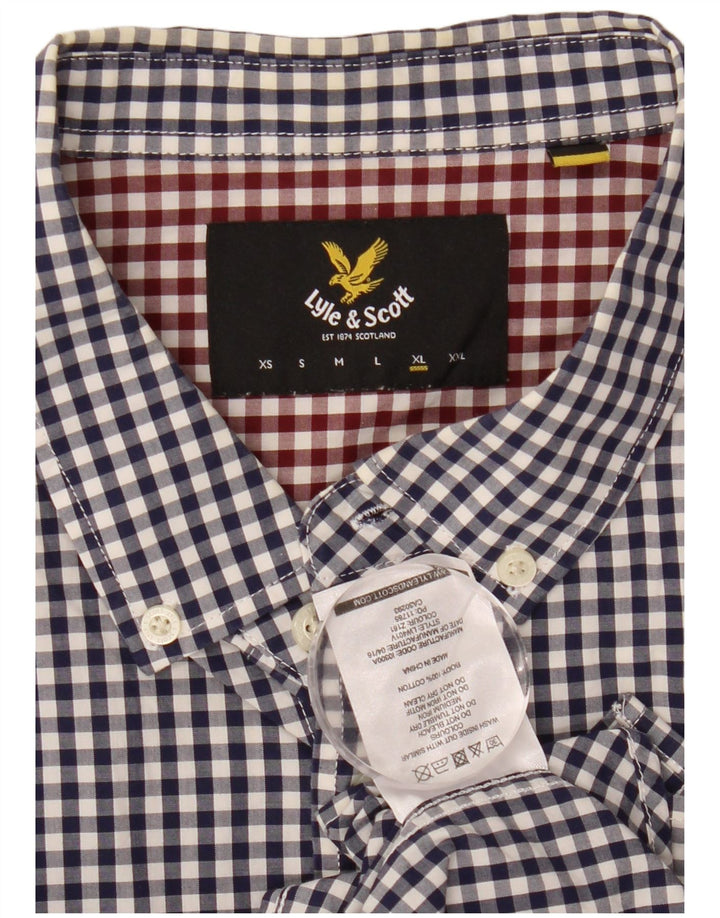 Koszula męska LYLE & SCOTT XL, bawełniana, granatowa kratka