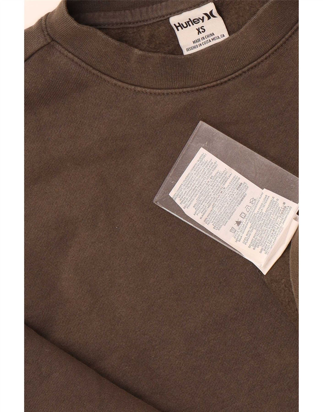 Męska bluza z grafiką Hurley XS, brązowa, bawełniana