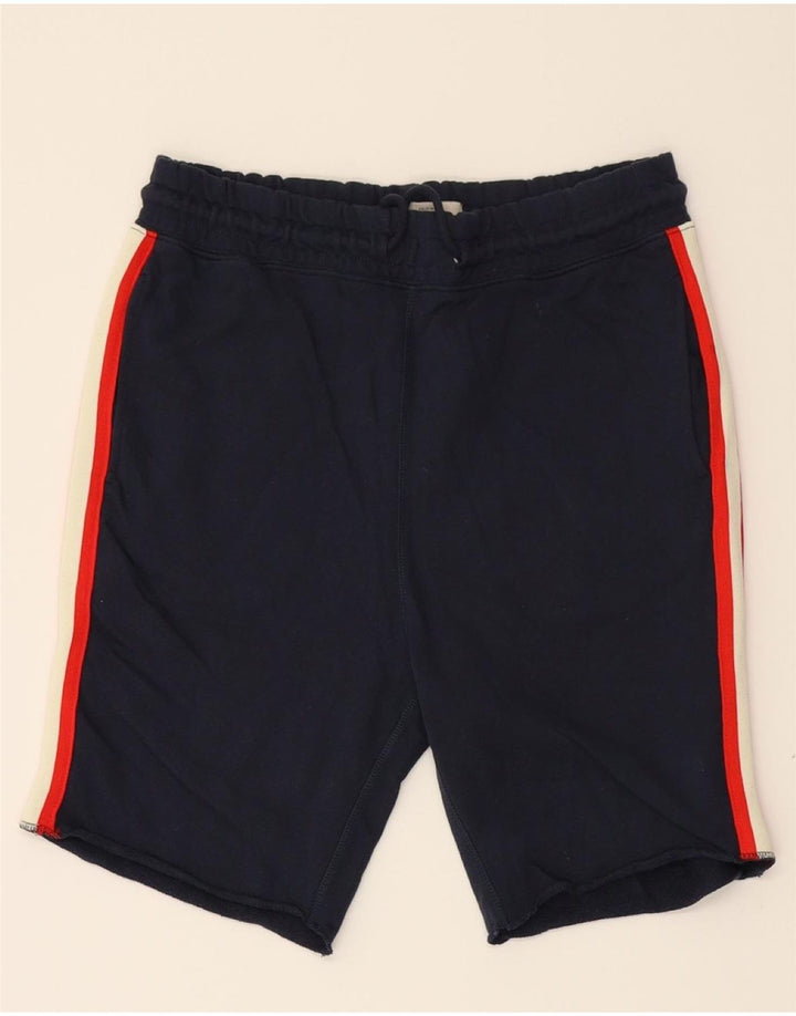 JACK & JONES Mens Sport Shorts Medium Navy Blue Colourblock Cotton Vintage Jack & Jones and Second-Hand Jack & Jones from Messina Hembry 