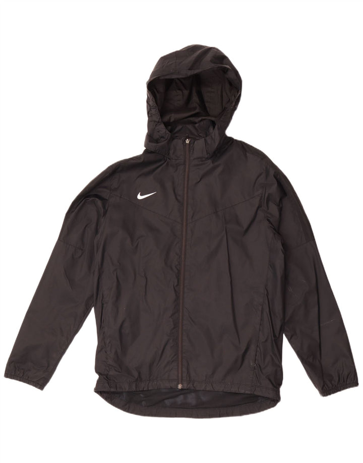 Chłopięca kurtka przeciwdeszczowa z kapturem Nike 13-14 lat XL, czarna, nylonowa
