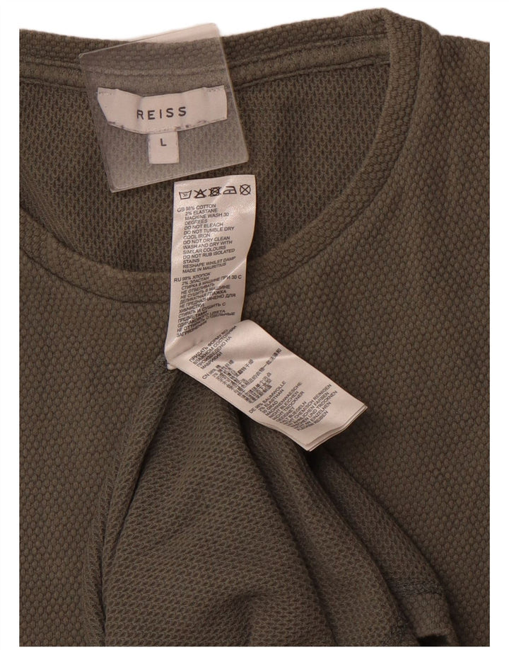 T-shirt męski REISS, duży, zielony, bawełniany