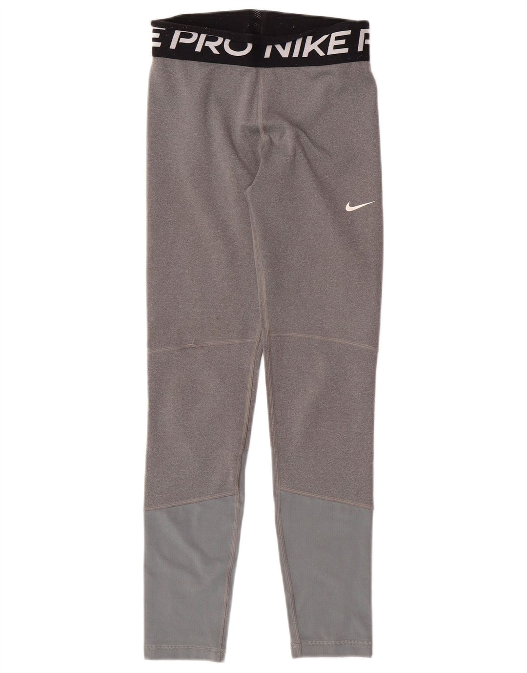 Dziewczęce legginsy NIKE Dri Fit z grafiką, duże, szare bloki kolorów, 12-13 lat