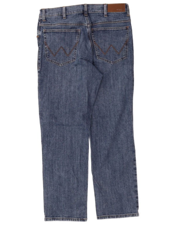 Wrangler Męskie proste dżinsy W34 L30 Niebieskie bawełniane