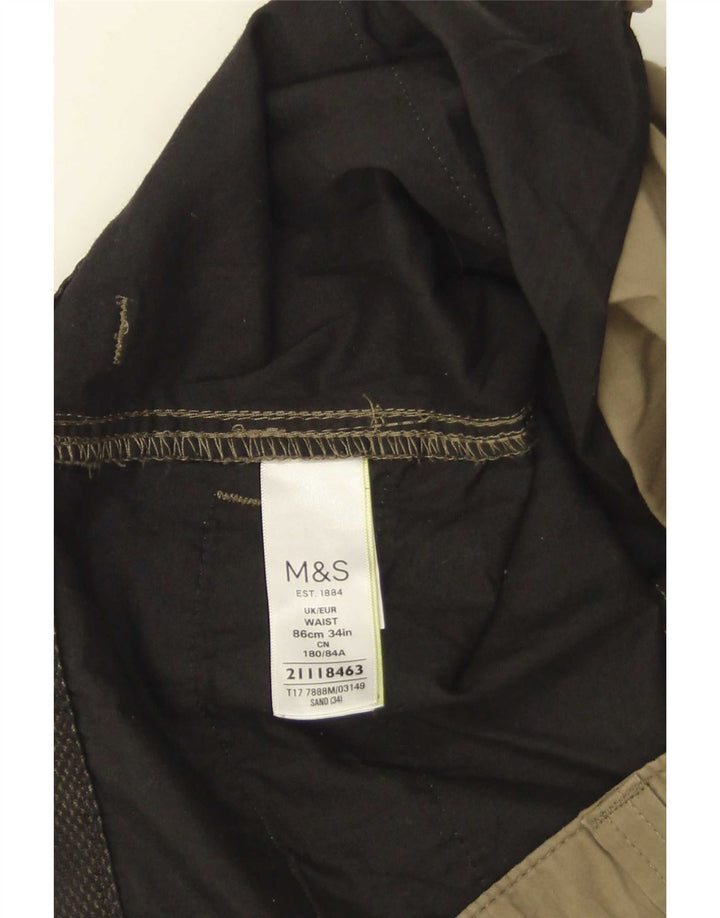 Męskie spodenki cargo Marks & Spencer W34, duże, bawełniane w kolorze khaki