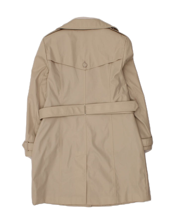 CALVIN KLEIN Womens Trench Coat UK 14 Medium Beige Polyester