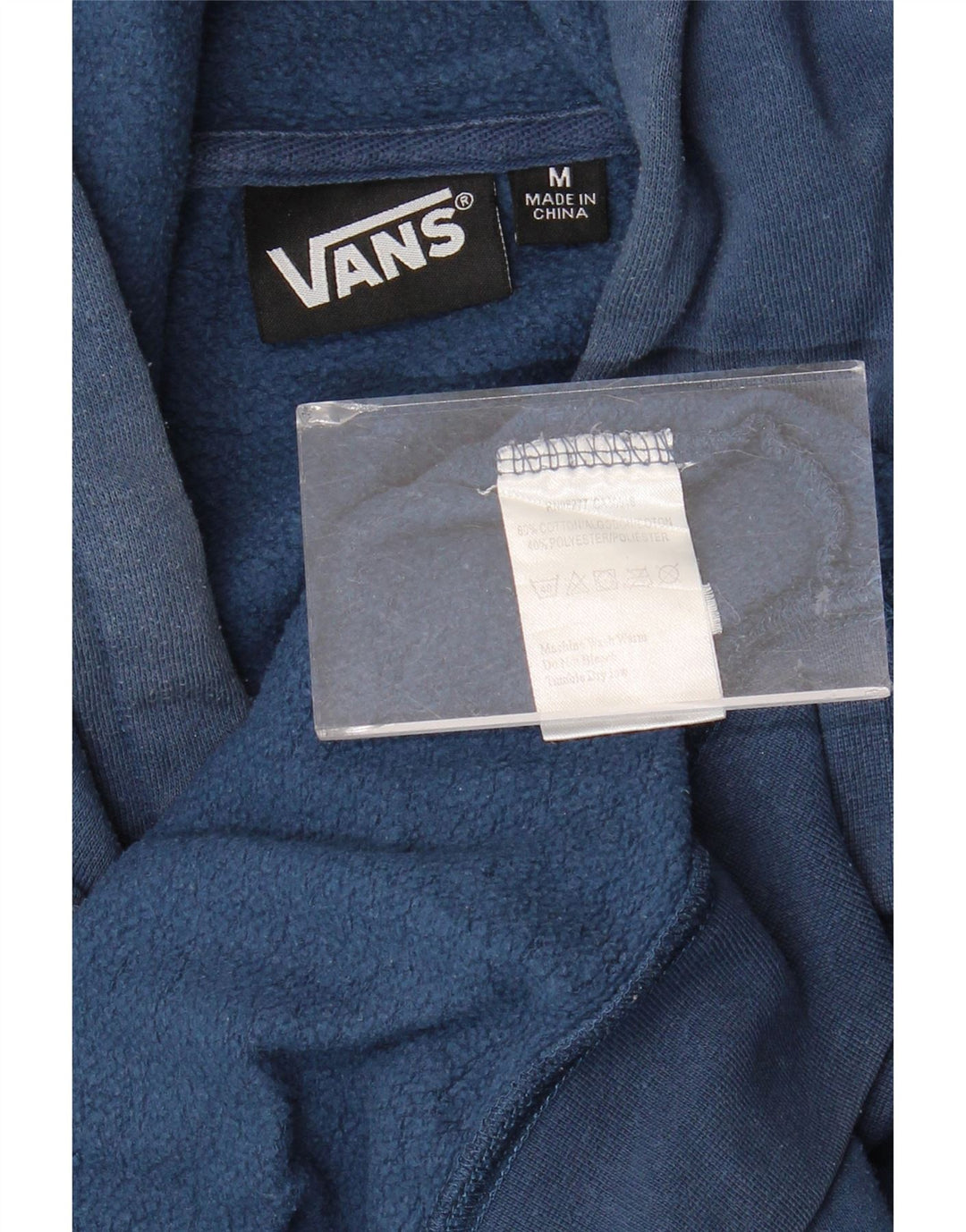 Męski sweter z kapturem Vans z grafiką, średni niebieski, bawełniany