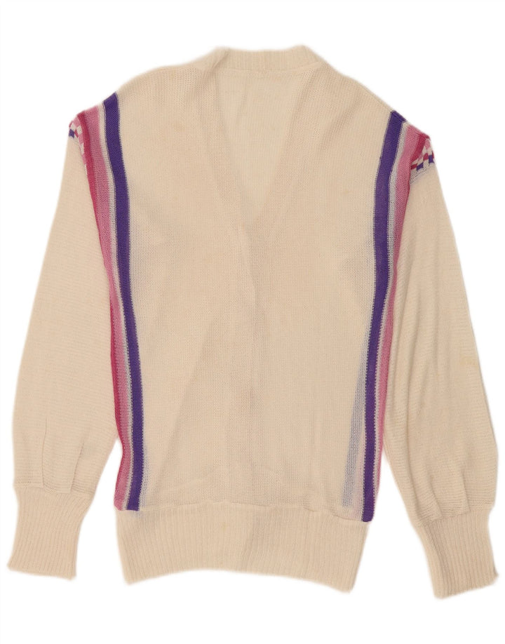 Sweter damski w stylu vintage, UK 12, średni, w białe paski