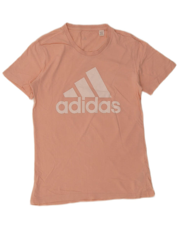 Adidas Womens Graphic T-Shirt Top UK 10 Small Pink Cotton