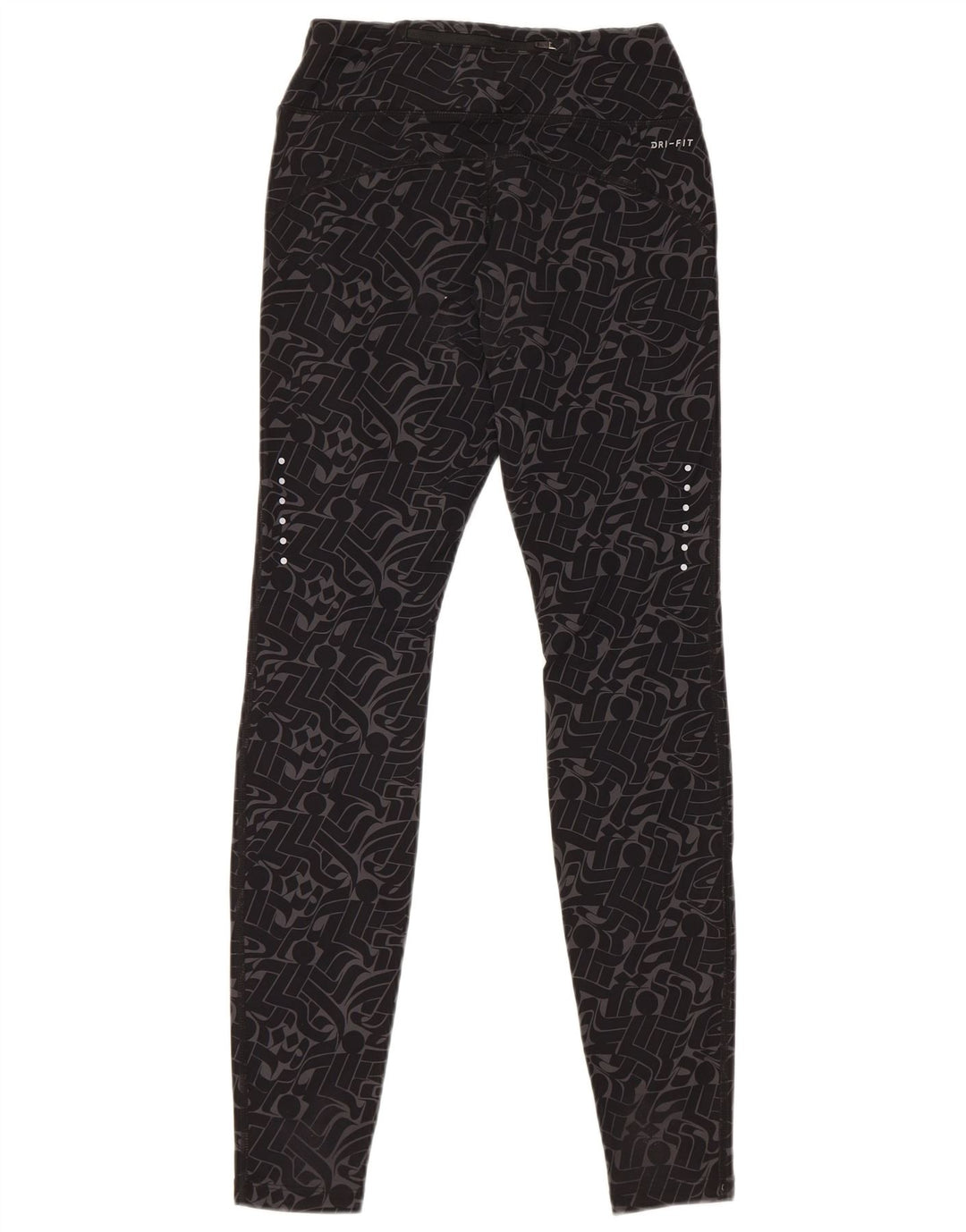 Damskie legginsy NIKE Dri Fit UK 8, mały, czarny, geometryczny nylon