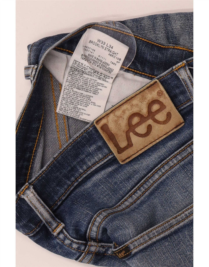 Męskie dżinsy Lee Brooklyn Straight W33 L34 Niebieskie bawełniane
