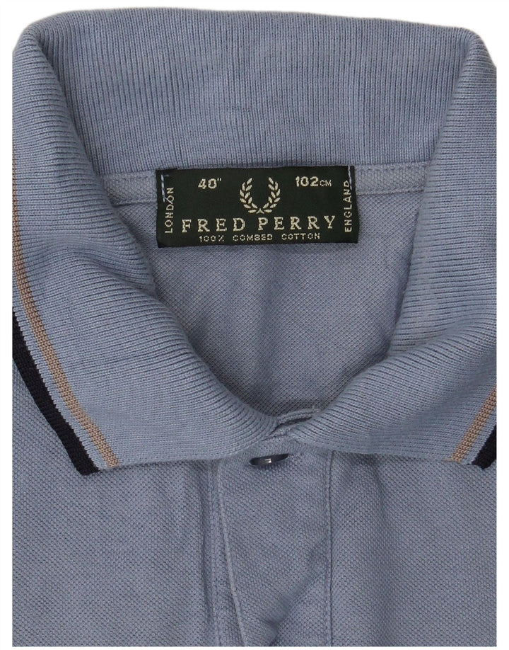 Męska koszulka polo Fred Perry, średnia niebieska, bawełniana