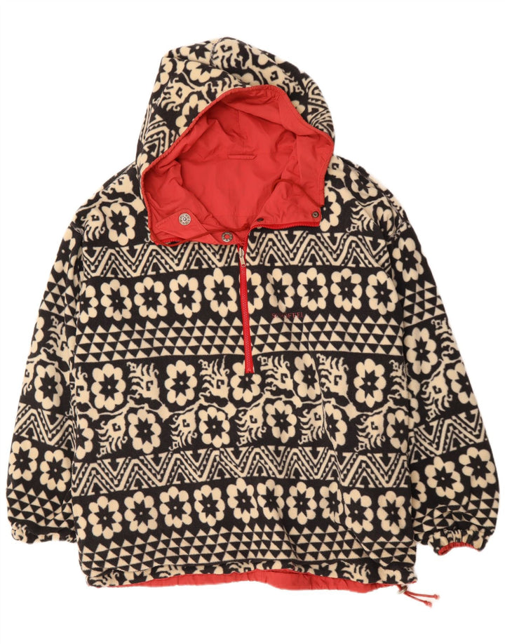Męska dwustronna kurtka z kapturem Schoffel UK 46 3XL w kolorze czerwonym w kwiaty Retro