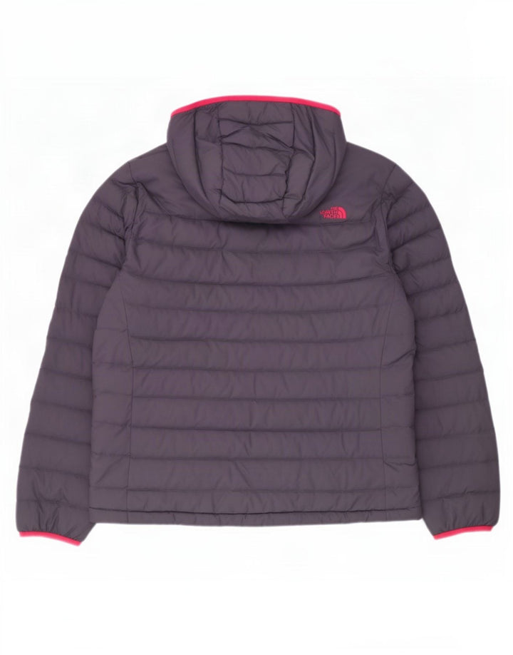 Damska wyściełana kurtka z kapturem The North Face UK 16, duża, szara, nylonowa