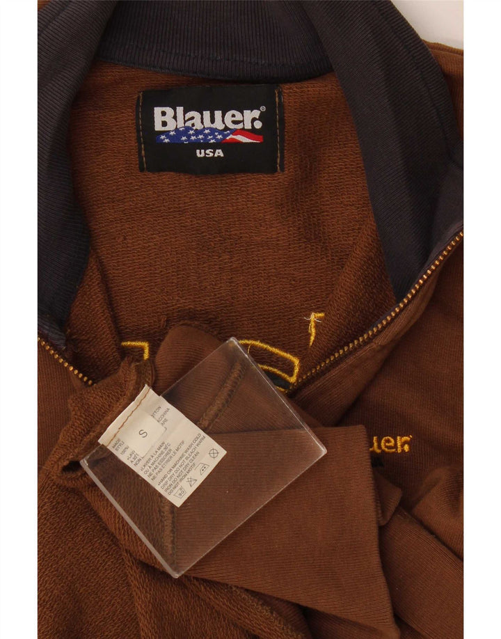 Męska kurtka dresowa Blauer z grafiką, mała, brązowa, bawełniana