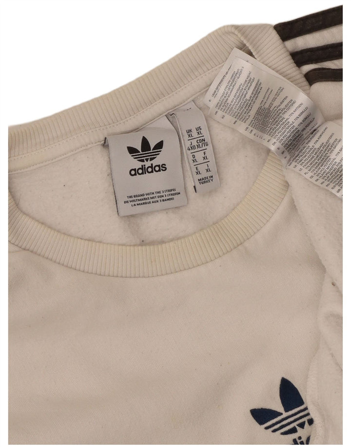Adidas Męska Bluza Sweter XL Biała Bawełna