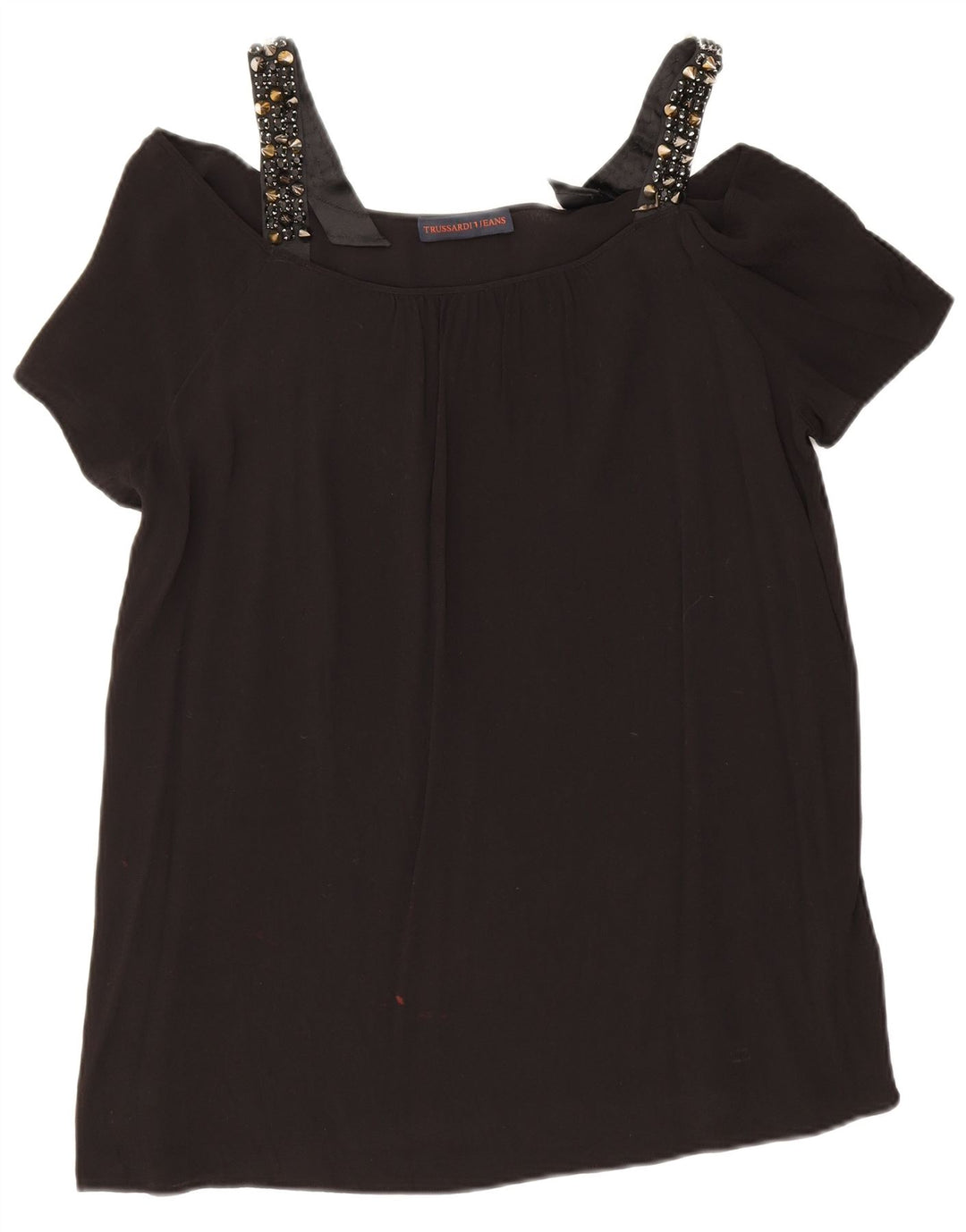 Damski top z odkrytymi ramionami Trussardi IT 48 XL, czarna wiskoza