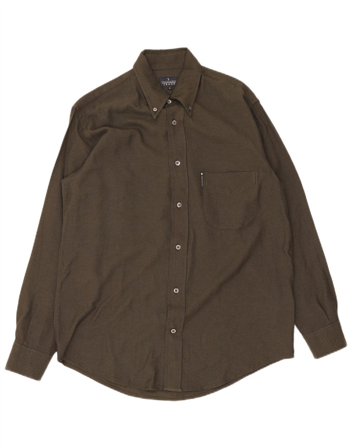 Koszula męska Trussardi, mała wiskoza khaki