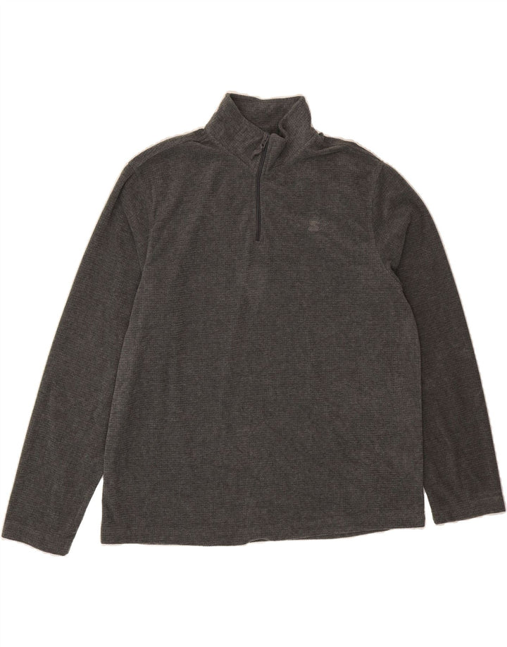 STARTER Mens Zip Neck Fleece Jumper UK 42/44 Large Grey Polyester Vintage Starter and Second-Hand Starter from Messina Hembry 