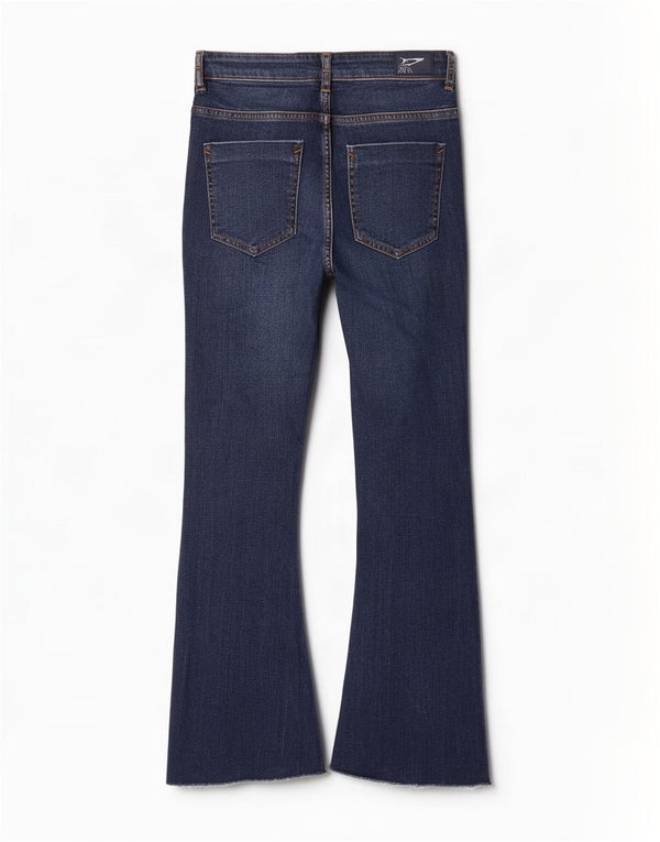 Damskie jeansy Crop Flared Zara EU 38 Small W28 L26 Niebieskie