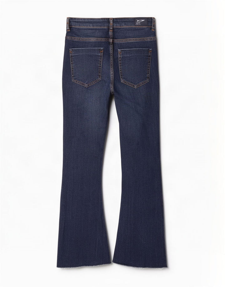 Damskie jeansy Crop Flared Zara EU 38 Small W28 L26 Niebieskie