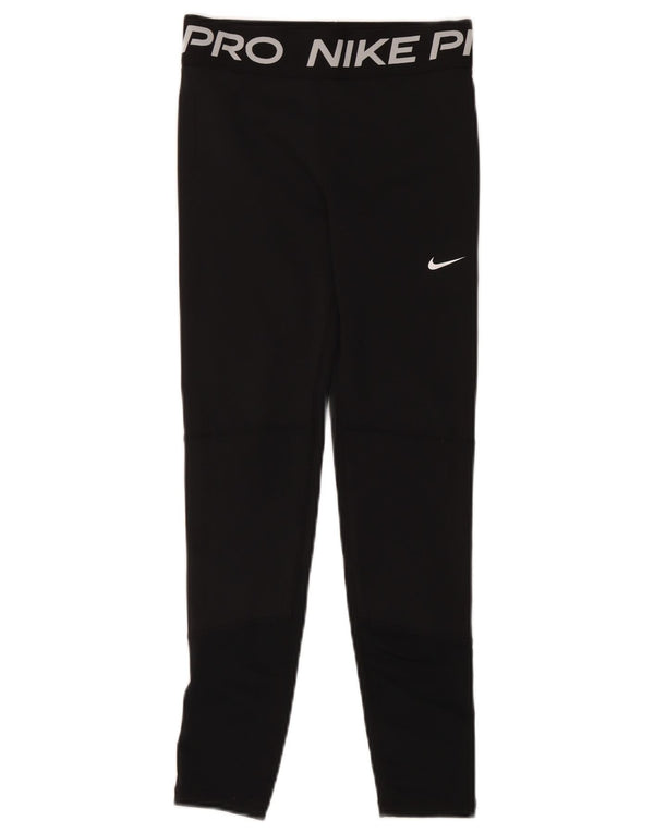 Dziewczęce legginsy Nike Dri Fit z grafiką, duże, 12-13 lat, czarne, poliestrowe
