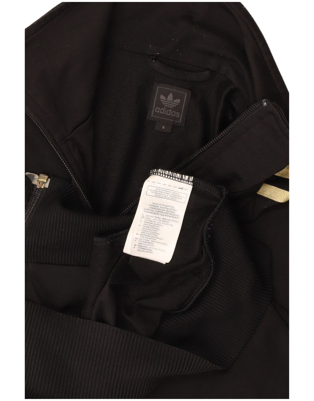Męska kurtka dresowa ADIDAS, mała, czarna, z poliestru