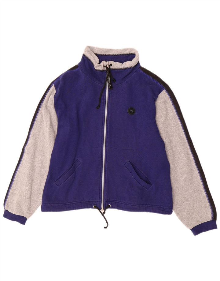Diadora Womens Oversized Tracksuit Top Jacket UK 10 Small Blue Colourblock