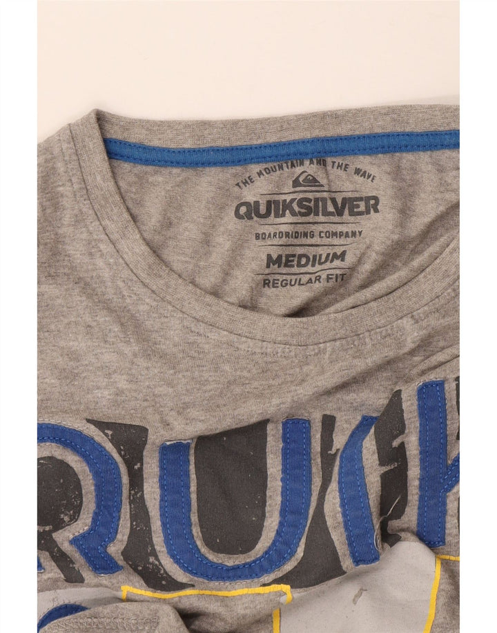 Męski T-shirt z grafiką Quiksilver o regularnym kroju, średnioszary
