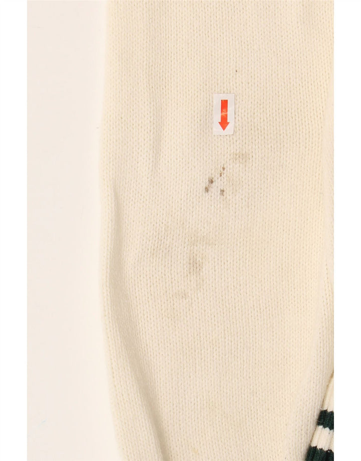 HOLLISTER damski, pudełkowy, oversize'owy sweter z okrągłym dekoltem UK 6 XS w kolorze złamanej bieli