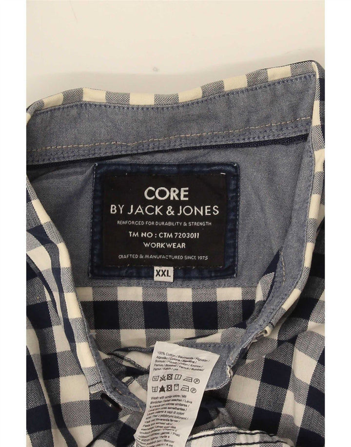Koszula męska Jack & Jones 2XL, niebieska bawełniana kratka