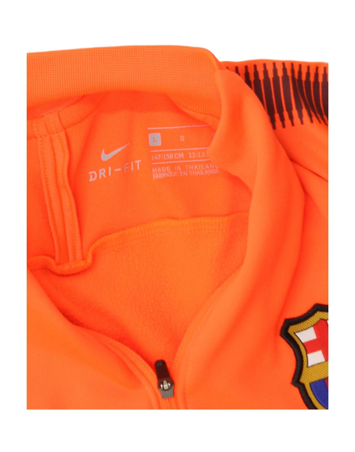 NIKE Boys Barcelona Pullover Tracksuit Top 12-13 Years Large Orange