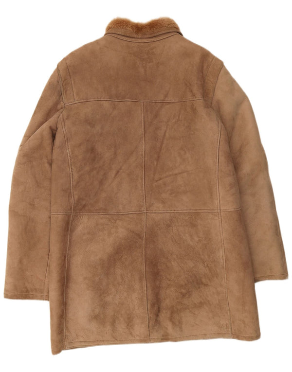 Vintage męska kurtka shearling IT 54 2XL brązowa
