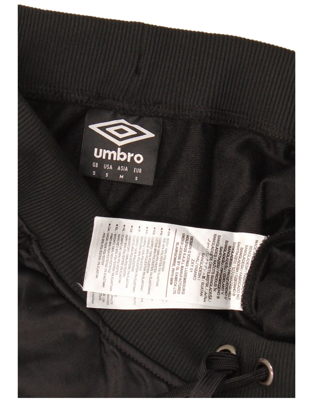 Męskie spodnie dresowe Umbro z grafiką, małe, czarne, poliestrowe