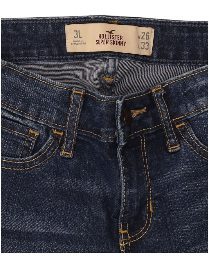 Damskie jeansy super obcisłe HOLLISTER W26 L33 Niebieskie bawełniane