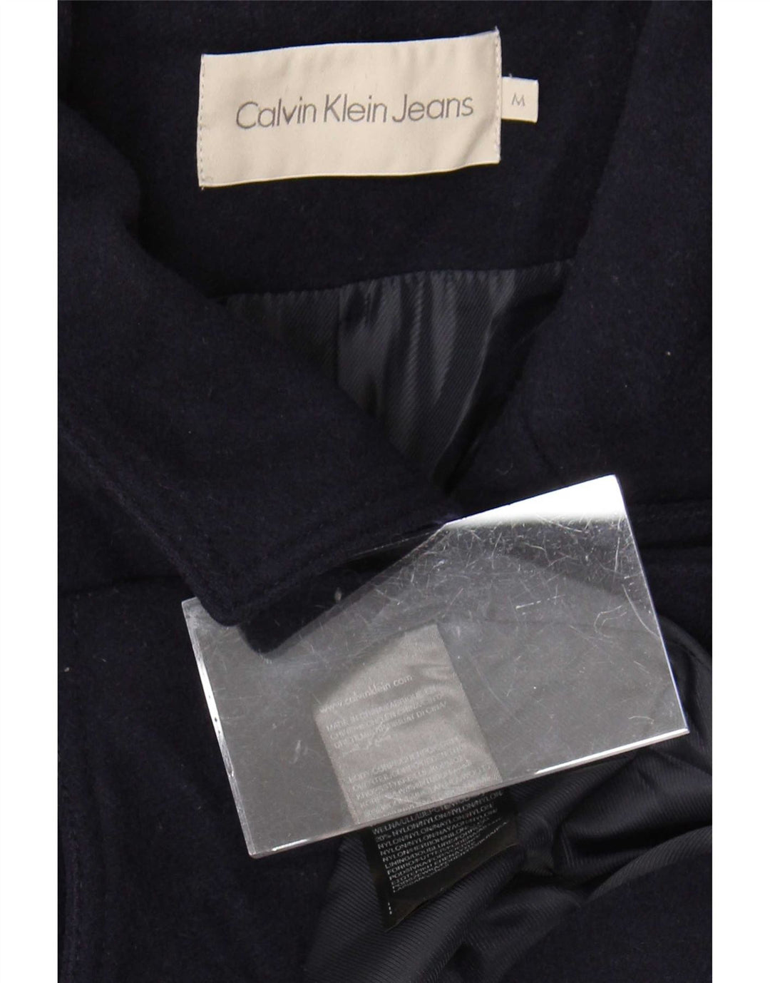 Płaszcz damski Calvin Klein Jeans UK 14 Średni granatowy wełniany