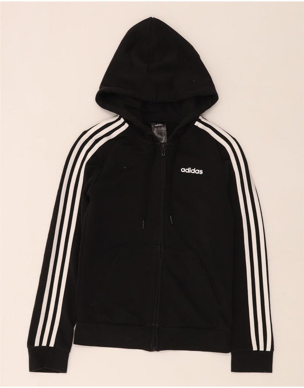Damski sweter z kapturem i zamkiem błyskawicznym Adidas UK 4/6 XS Czarna bawełna