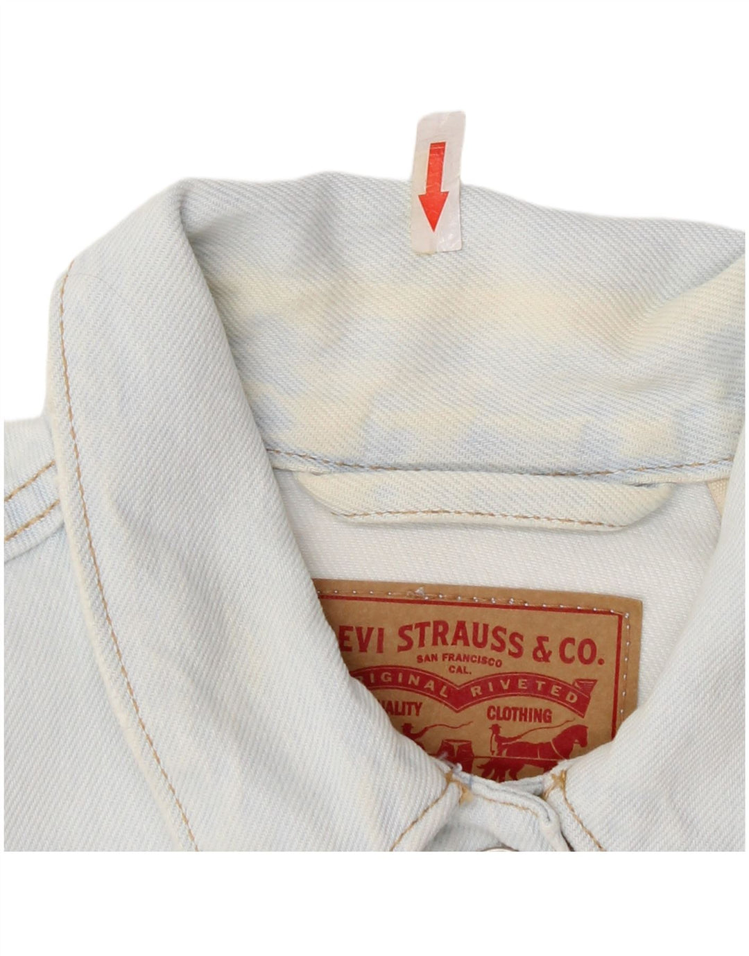 Damska kurtka dżinsowa Levi's Crop UK 12, średnia niebieska, bawełniana