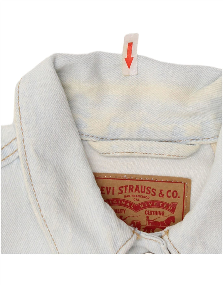 Damska kurtka dżinsowa Levi's Crop UK 12, średnia niebieska, bawełniana